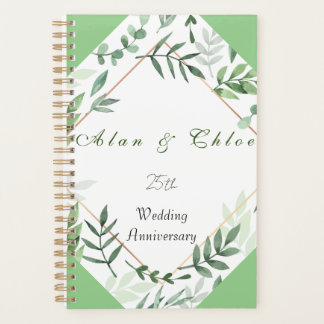 Green Botanical Wedding Anniversary Gift Planner