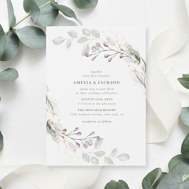 Green Botanical Wedding Invitation (Creator Uploaded)