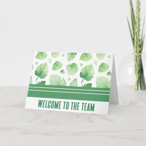 Green Botanical Welcome to the Team New Employee Card