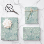 Green Botanical Wrapping Paper Flat Sheet Set of 3<br><div class="desc">Celebrate any special occasion with this lovely green botanical wrapping paper set!</div>