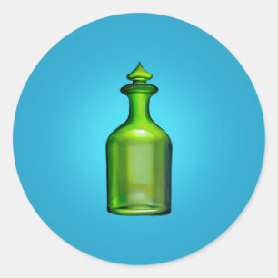 Green Bottle Classic Round Sticker