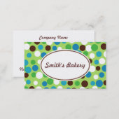 Green Bouncing Dots Business Card (Front/Back)