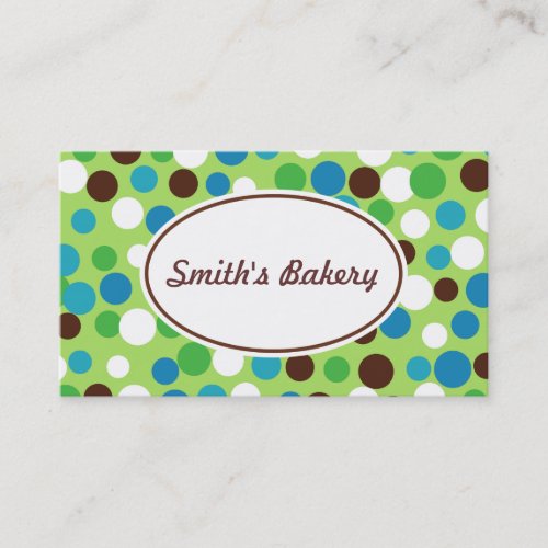 Green Bouncing Dots Business Card