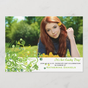 Green Bouquet Photo Invitation