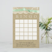 Green Bow and Vintage Lace Shower Bingo (Standing Front)