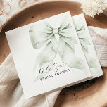 Green Bow Bridal Shower Napkins<br><div class="desc">Green Bow Bridal Shower Napkins. This elegant design features a soft sage green bow that symbolizes the beautiful journey of “tying the knot, ” adding a meaningful touch to your celebration,  perfect for a bride-to-be who values both sophistication and simplicity.</div>