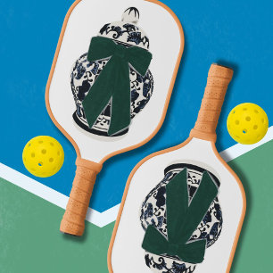 Green Bow Chinoiserie Vase Pickleball Paddle