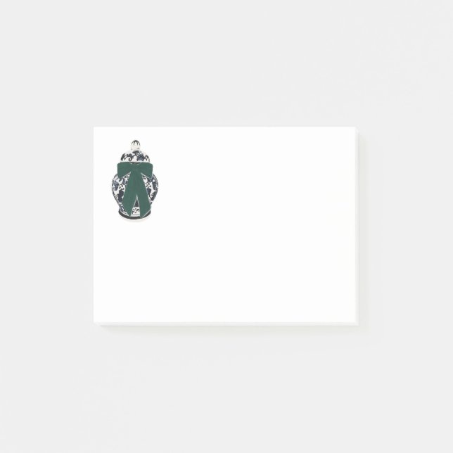Green Bow Chinoiserie Vase Post-it Notes (Front)
