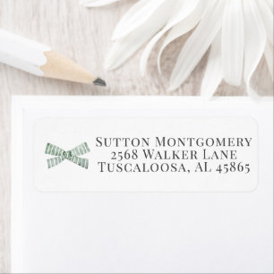 Green Bow Coquette Address Label