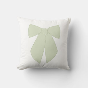 Green Bow Coquette Throw Pillow