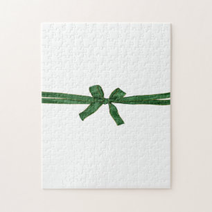 Green Bow Happy Holidays Christmas Puzzle