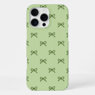 Green Bow Pattern Coquette Girly Spring Summer iPhone 16 Pro Max Case