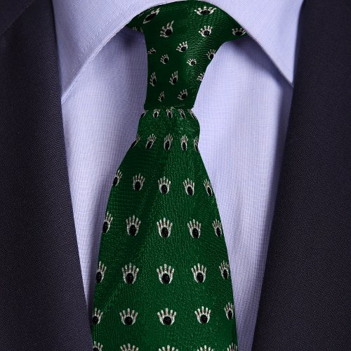 Green Bowling Ball and Pins Pattern Neck Tie