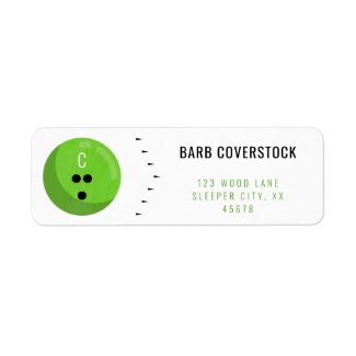 Green Bowling Ball w/ Initial Bowling Lane Arrows