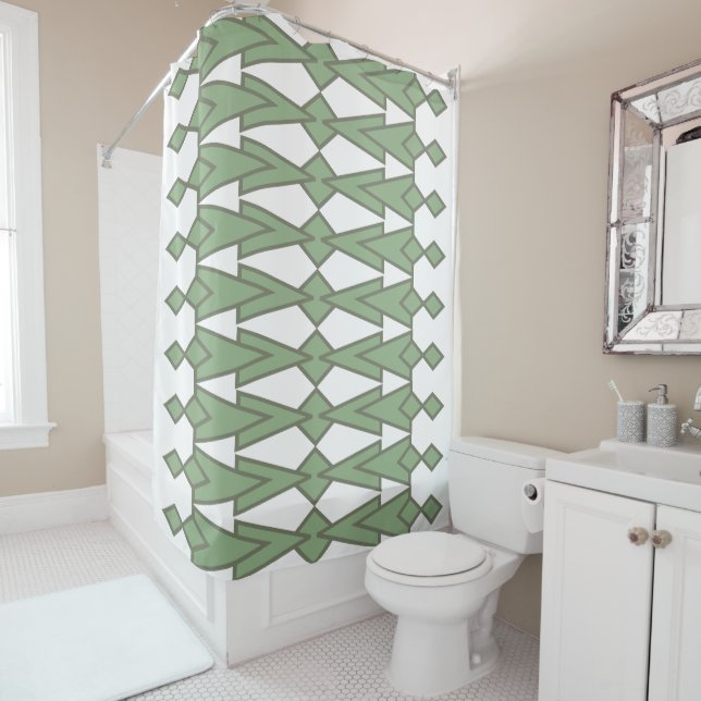 Green Bowties  Shower Curtain (In Situ)