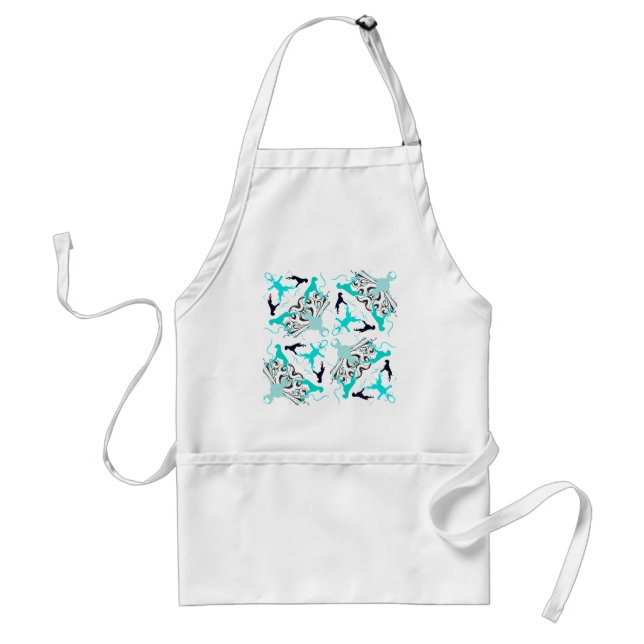 Green Boxerdogs Adult Apron (Front)