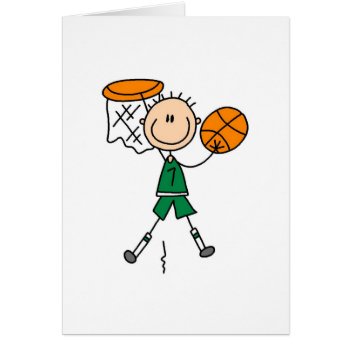 Green Boy Basketball Player T-shirts And Gifts by stick_figures at Zazzle