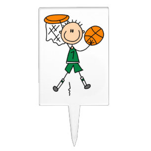 Green Boy Basketball Player t-shirts and Gifts Cake Topper