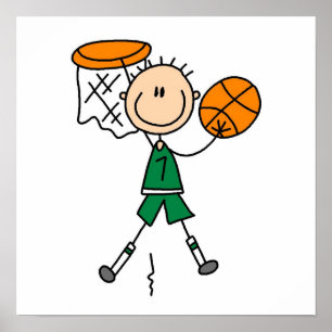 Green Boy Basketball Player t-shirts and Gifts Poster