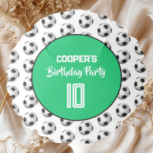 Green Boy Soccer Birthday Party Balloon