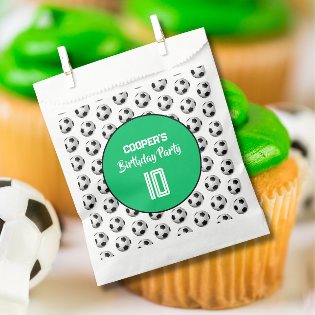 Green Boy Soccer Birthday Party Favor Bag (Creator Uploaded)