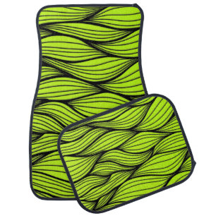 Green Braids Pattern Car Floor Mat