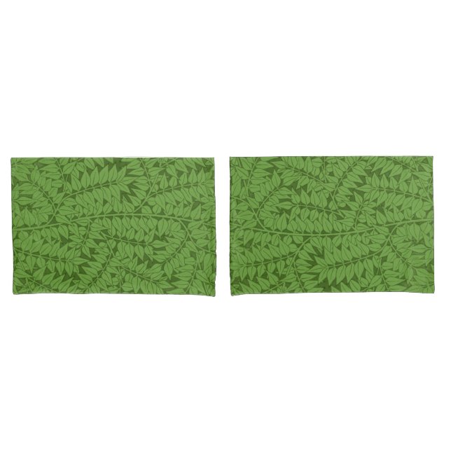 Green Branch Pattern (Jungle Art) (William Morris) Pillow Case (Front-Set)