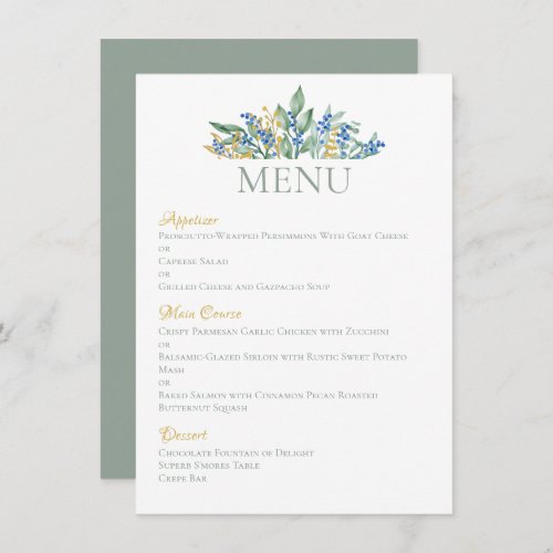 Green Branch Wedding Suite 45 x 625 Menu