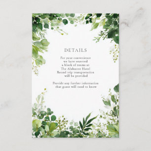 Green Branches Border Details Enclosure Card