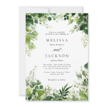 Green Branches Border Wedding