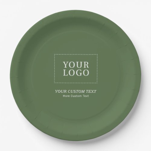 Green Branded Custom Business Logo Promotional Paper Plates