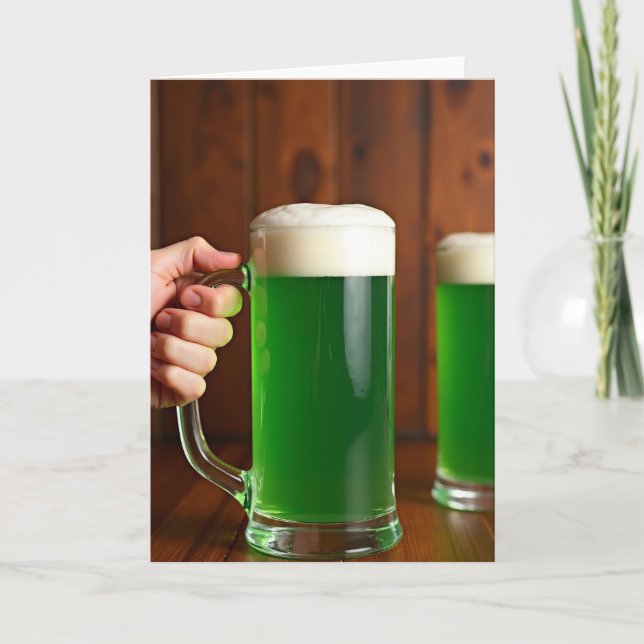 Green Brew Glitter Texture Card (Front)