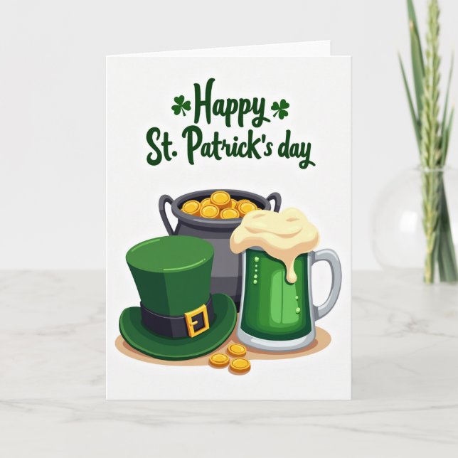 Green Brews St Patricks Day Card (Front)