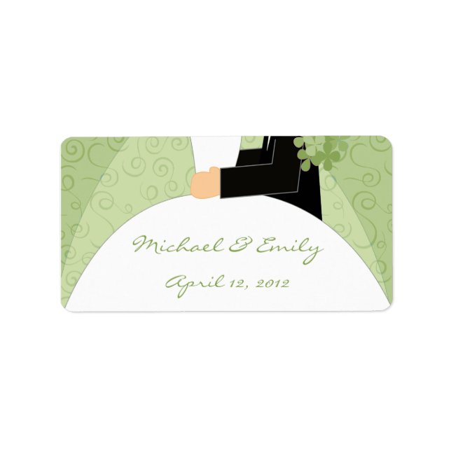 Green Bridal Shower and Wedding Favor Labels (Front)