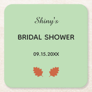 Green bridal shower coaster