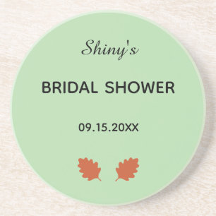 Green bridal shower coaster