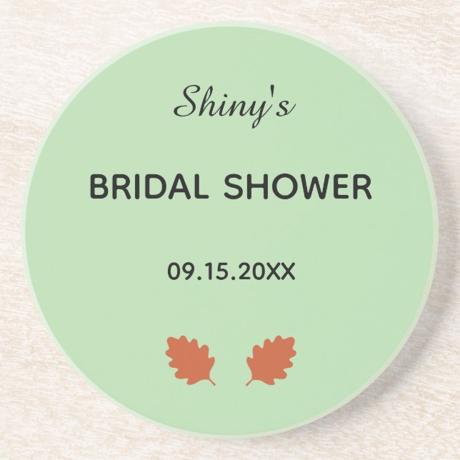 Green bridal shower coaster (Front)