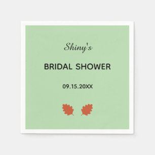 Green bridal shower coaster napkins