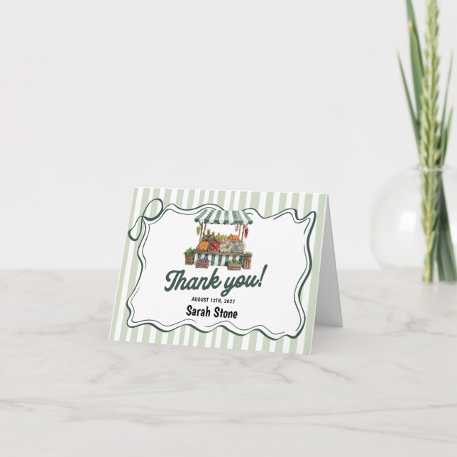 Green Bridal Shower Thank You Card (Front)