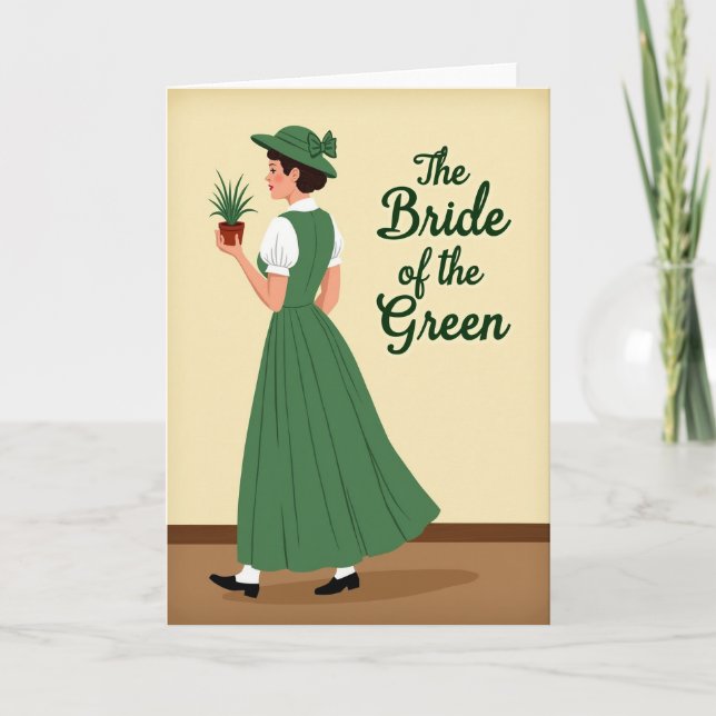 Green Bride Elegant Woman Card (Front)
