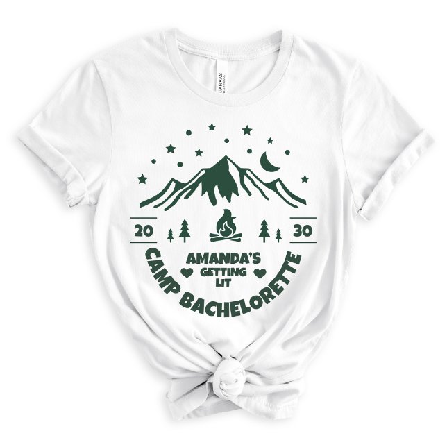 Green Bridesmaid Camping Bachelorette Party Tri-Blend Shirt (Creator Uploaded)