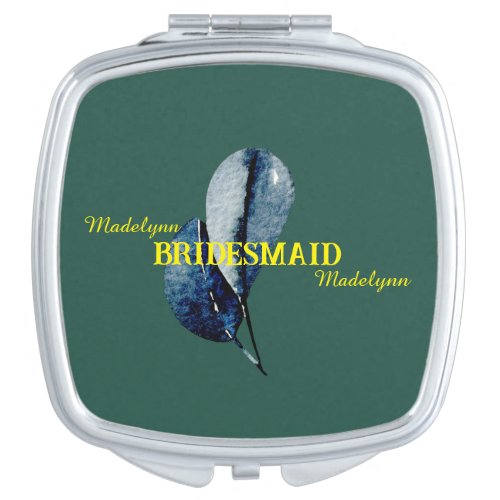 Green Bridesmaid Survival Kit Gift Elegant  Compact Mirror