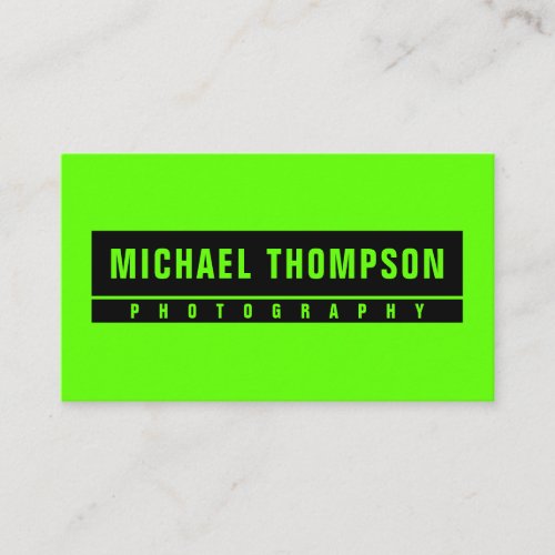 Green bright and black business card
