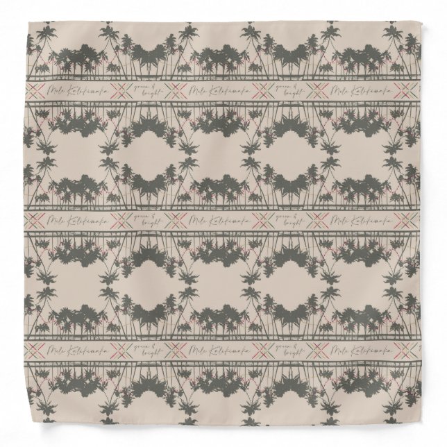 Green & Bright, Hawaiian Style Christmas Bandana (Front)