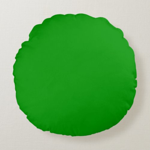 Green Bright kelly Irish solid plain color Custom Round Pillow