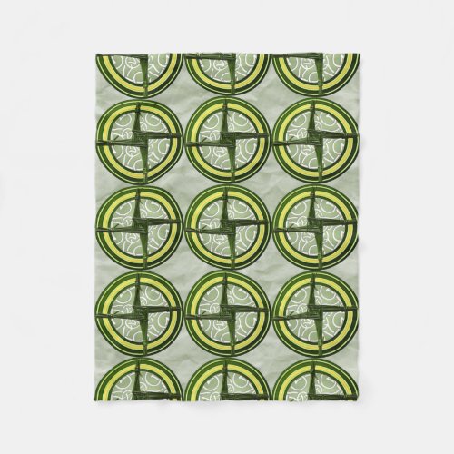 Green Brigids Cross on Green Fleece Blanket