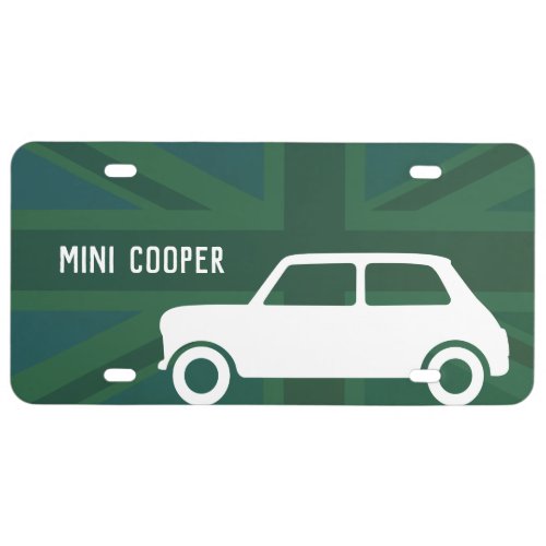 Green British Mini Cooper _ Personalized _ License Plate