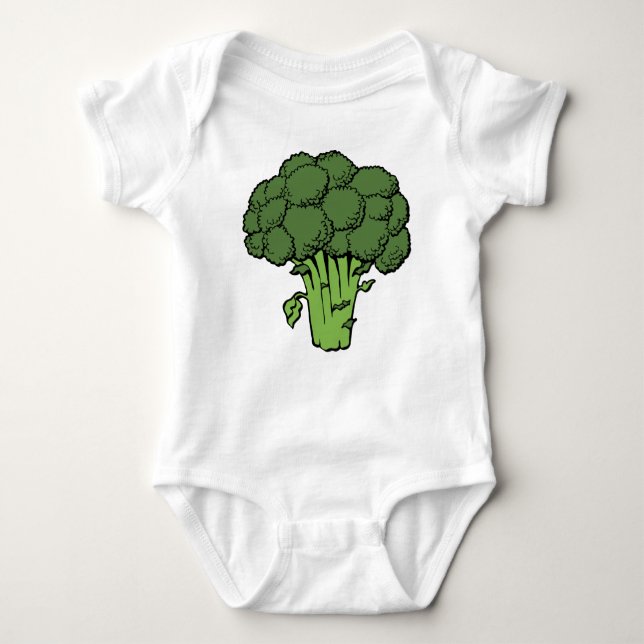Green Broccoli Baby Bodysuit (Front)