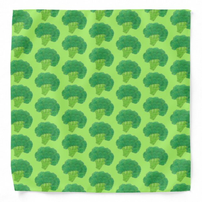 Green Broccoli Gardening Vegetable Produce Bandana (Front)