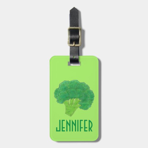 Green Broccoli Gardening Vegetable Produce Luggage Tag